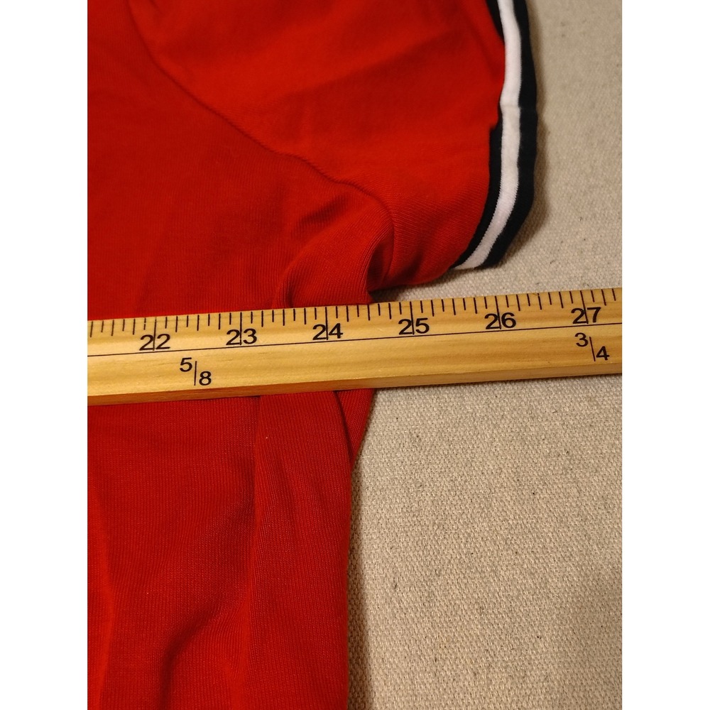 Tommy Hilfiger Womens Red V-Neck Night Shirt Size 2X Striped Trim Logo - Picture 4 of 7